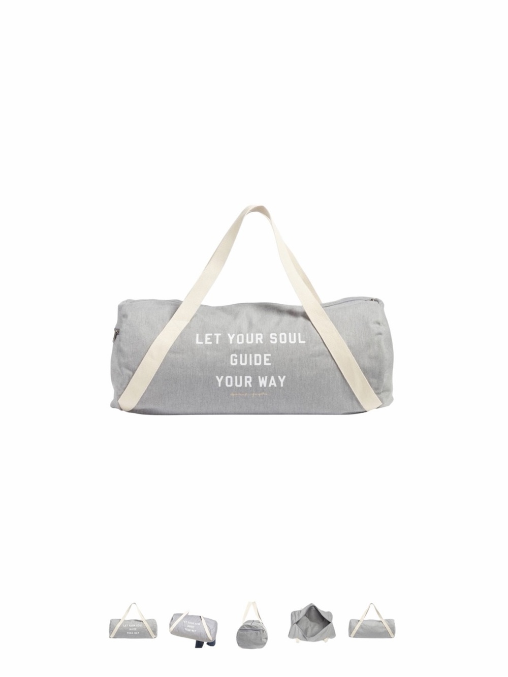 Spiritual Gangster Gray Canvas Duffel Gym Bag 'Let Your Soul Guide Your Way' - Picture 6 of 7